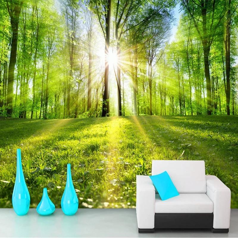Forest Wall Paper Sunshine Natural Landscape Wall Mural Living Room Bedroom Backdrop Wallpaper Home Decor
