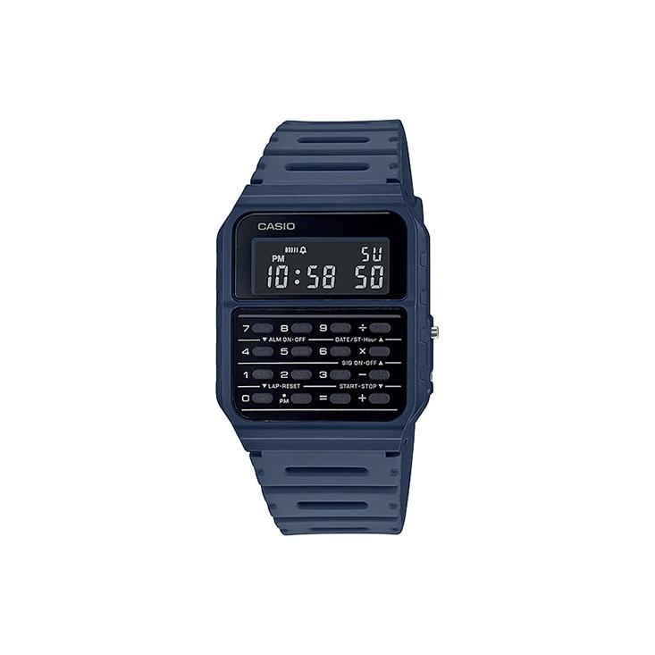 Casio Youth Series Digital Calculator Retro Multifunction Quartz Watch Men watches Black CA-53WF-2B Blue Strap