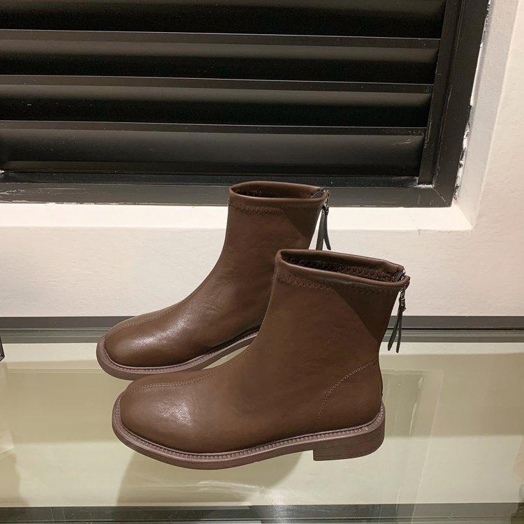 

Thick-soled Martin boots women s 2025 new autumn and summer thin boots with skirt velvet small short boots French small ankle boots 40