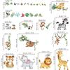 Decalmile Summer Safari Double Sided Jungle Animals Window Clings - Elephant, Monkey, Lion, Giraffe Decals - Anti-Collision Glass Stickers