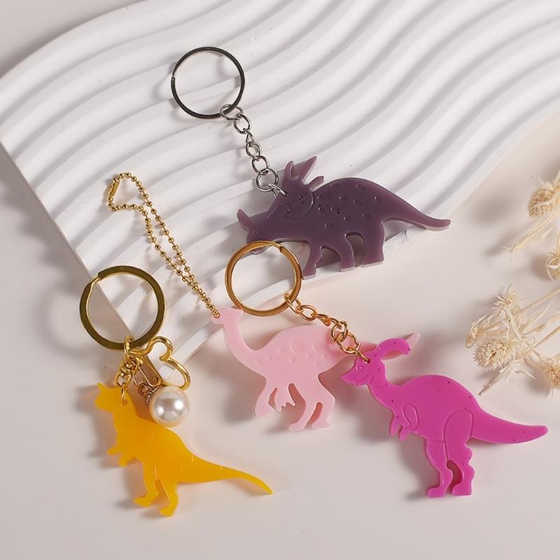 Mini Dinosaur Silicone Mold for DIY Keychain Jewelry Making Super Glossy Epoxy Mould Handmade Resin Keychain Mold