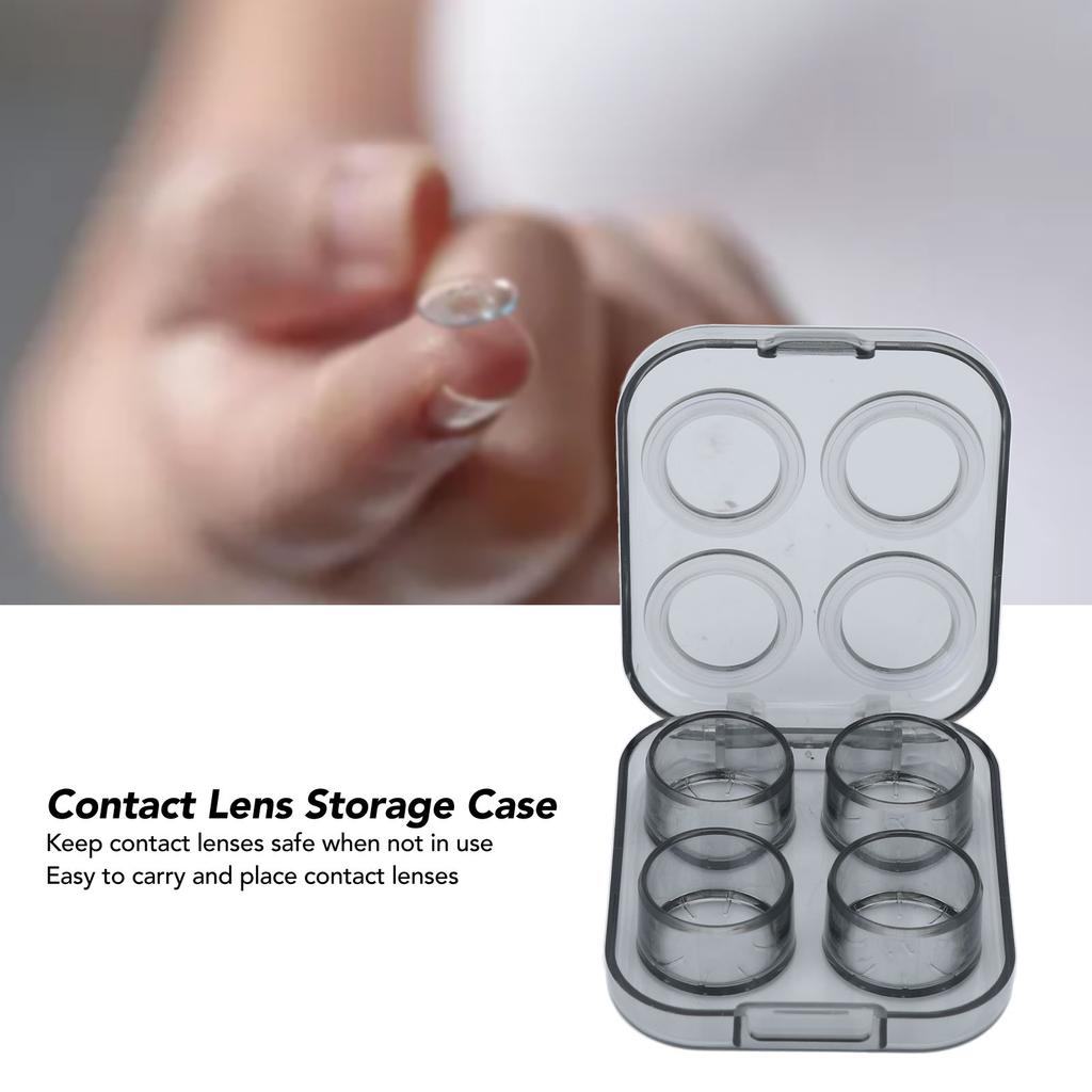 Contact Lens Case Kit Transparent Protective Portable Plastic Contact Lenses Storage Container for Women Girls
