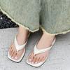 Solid Color Square Toe Flip Flops for Women Soft Non Slip Sole Casual Summer Sandals Indoor Outdoor Beach Pool Slippers
