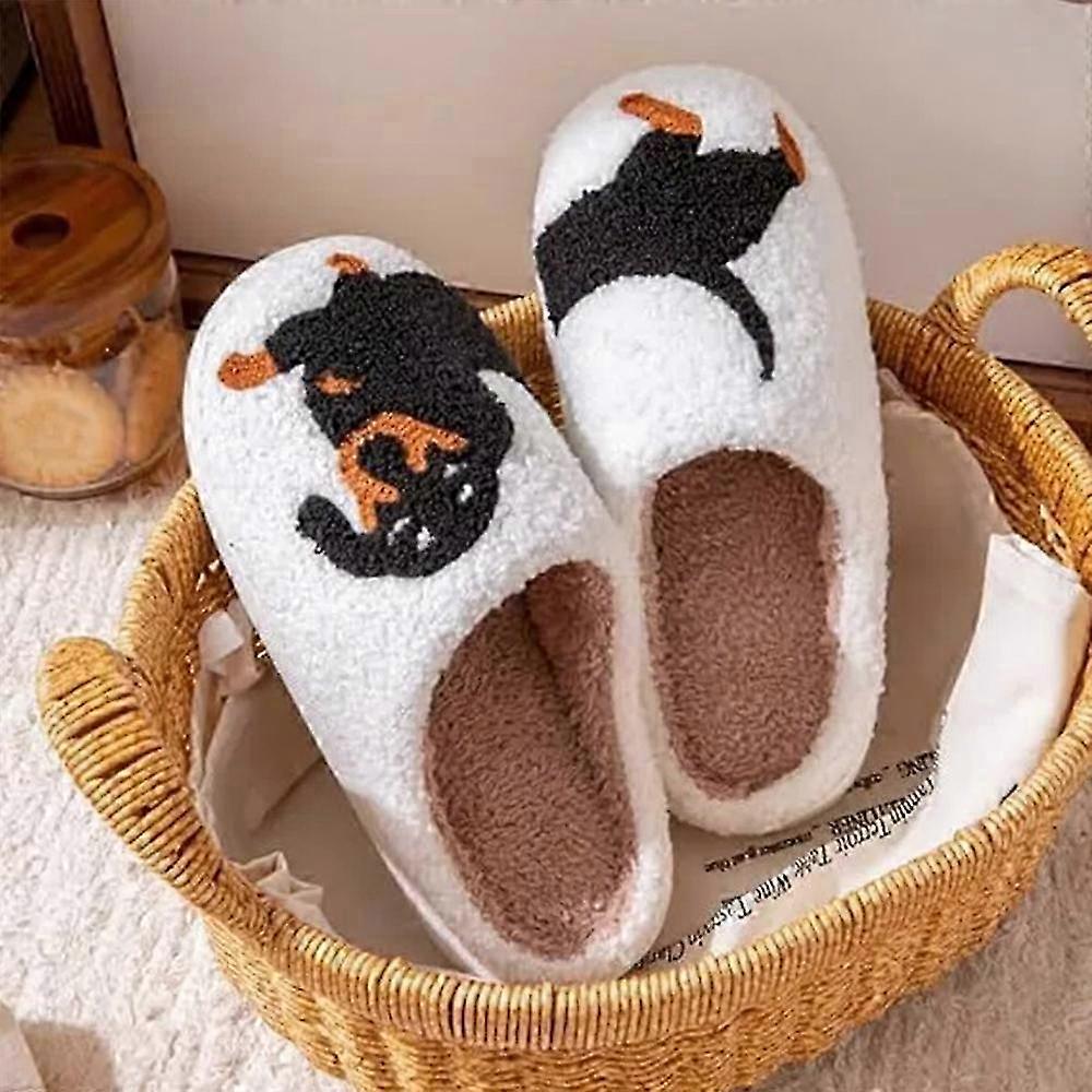 Dachshund Dog Slippers for Women, Cute Animal Cartoon Weiner Dog Slipper, Non-Slip Soft Plush Cozy Slippers Winter Footwear Gift
