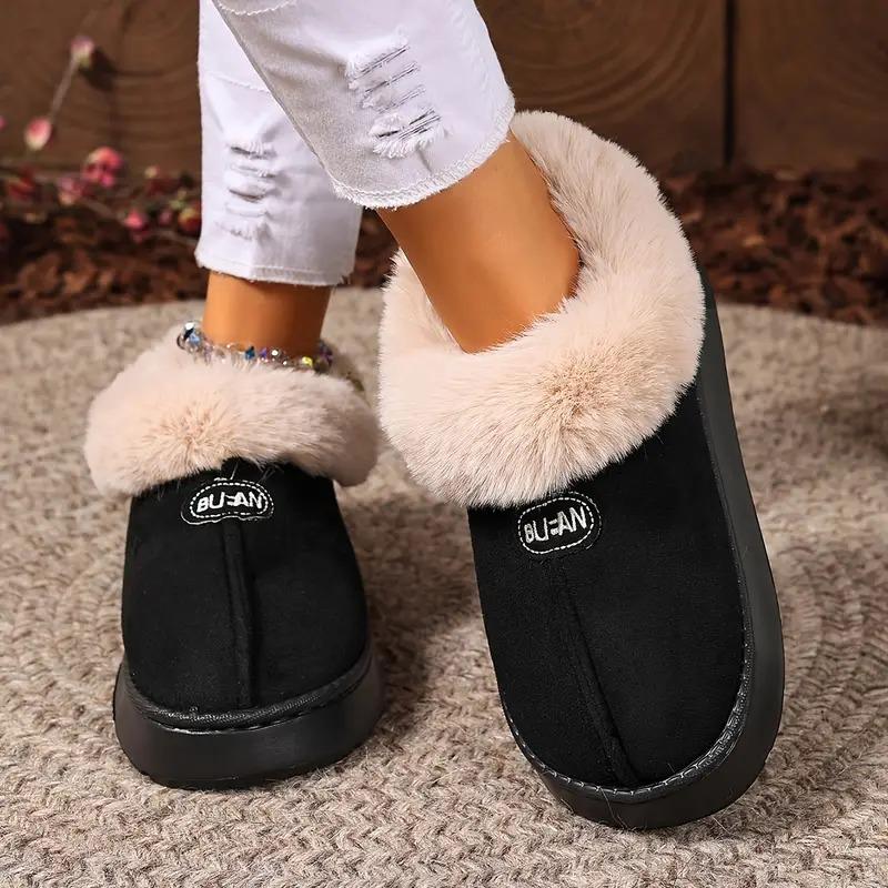 Moteriški plokščiapadžiai šilti dirbtinio kailio sniego batai žiemai nauji lengvi užsisegami aulinukai moterims patogūs neslidūs užsisegami medvilniniai batai
