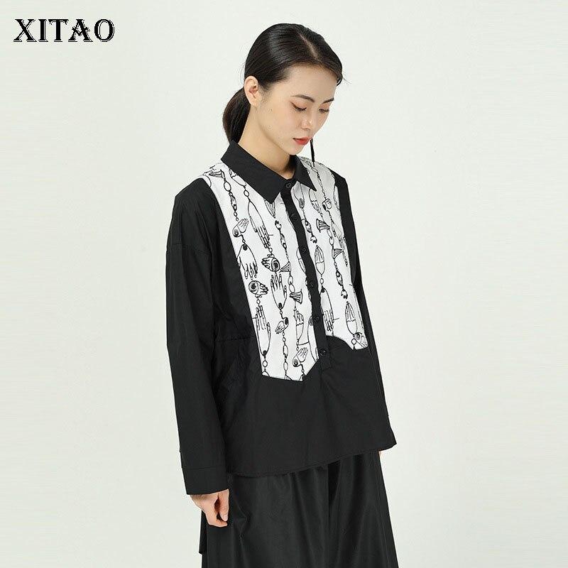 

XITAO Весенние винтажные женские топы, рубашка XJ3828 One Size белый