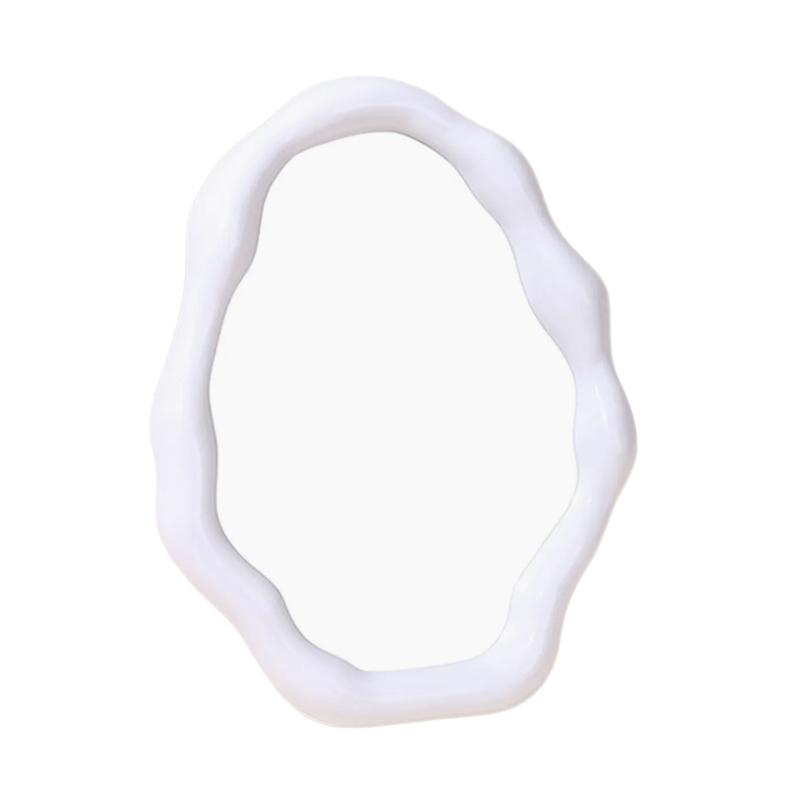 

Irregular Cloud Shape Vanity Mirror for Desk and Tabletop Minimalists Interior Makeup Mirror with Adjustable Brackets