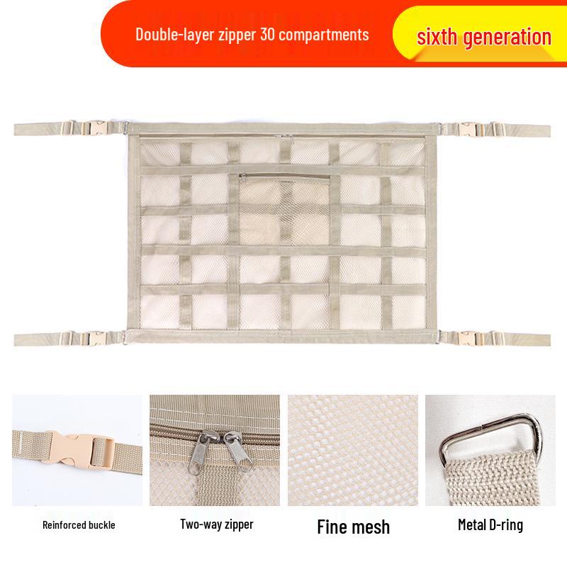Roof Cargo Suitcase & Travel Clothesline with Mesh Pocket for Outdoor and Off-road Tours