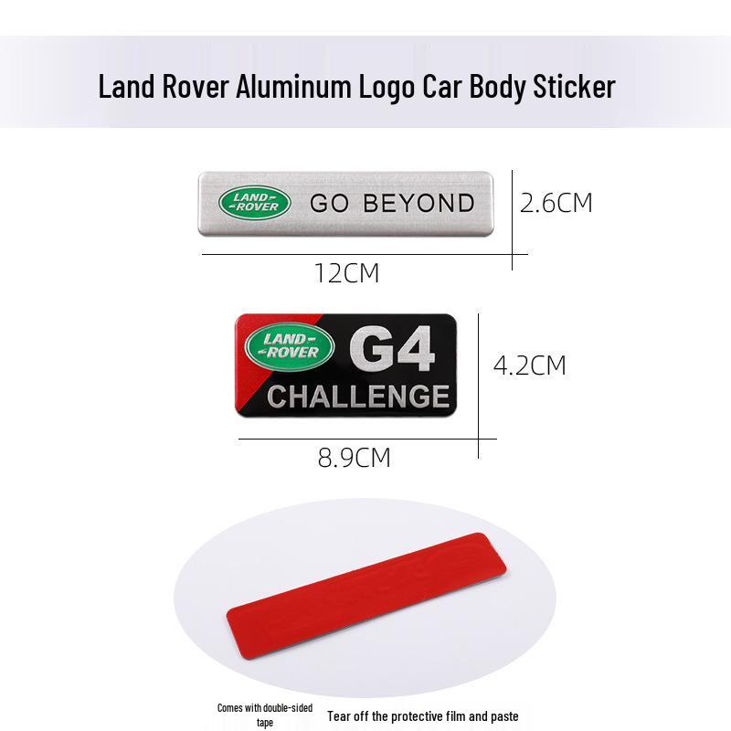 Pegatina Metálica Trasera Compatible para Land Rover Range Rover, Evoque, Velar, Discovery y Defender