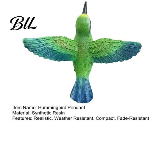 Outdoor Patio Ornament Resin Hummingbird Figurine, Clip?on Bird Statue for Fence, Flower Pot Tree Waterproof Animal Figurine Branch, Realistic