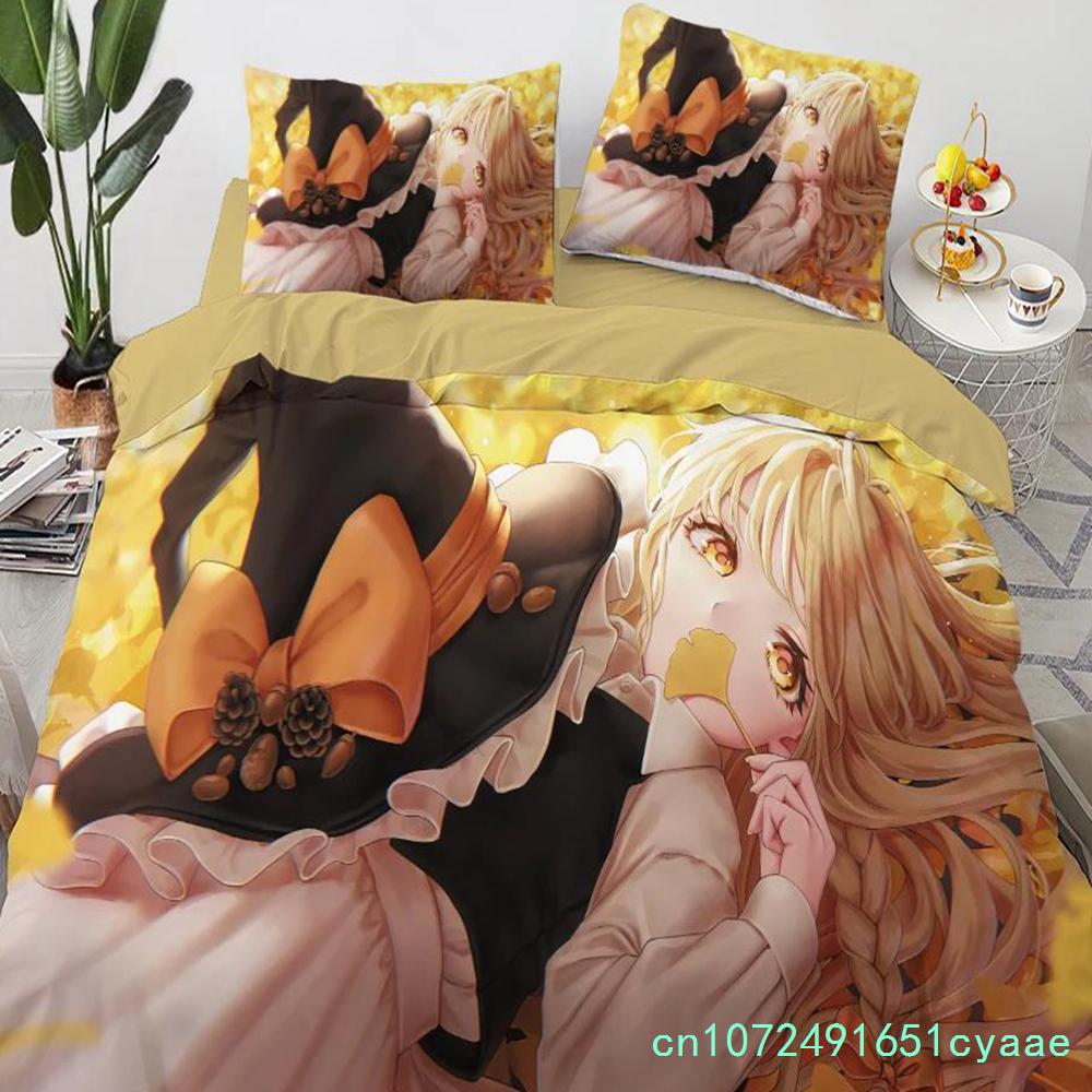 Anime Kawaii Bedding Set Japan Anime Loli Duvet Cover Set Kids Bedroom Cartoon 3D Printed Quilt Cover Bedroom Gift