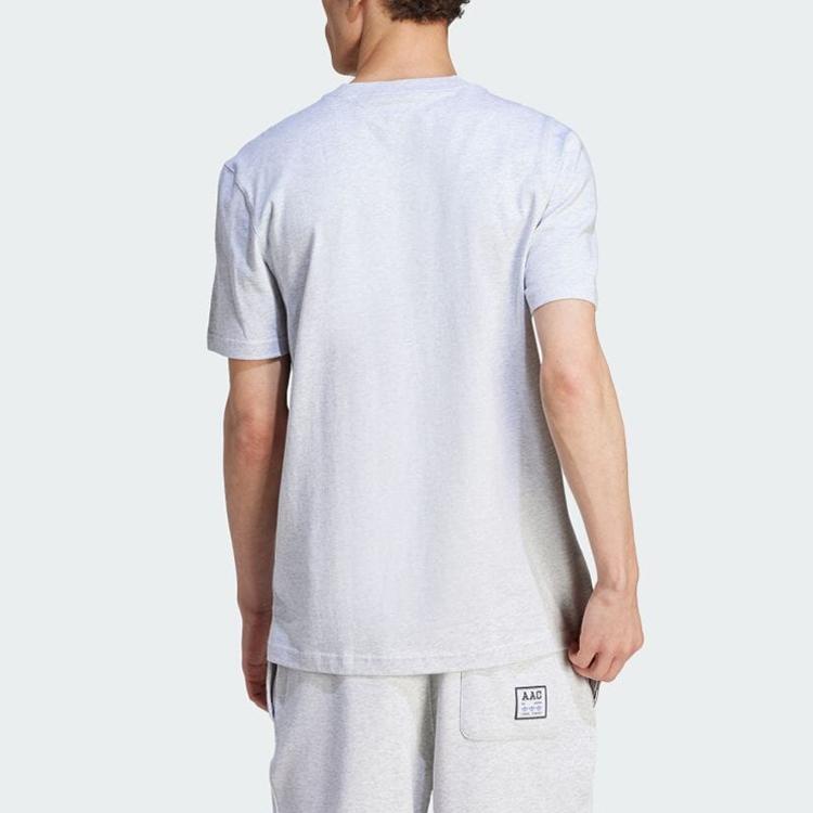 Adidas Originals Logo Print Round Neck Short Sleeve T-Shirt Men Tops Grey IM4572