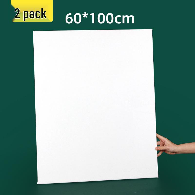 Long Strip Solid Wood Framed Canvas: Rectangle Acrylic Painting On Pure Cotton Linen