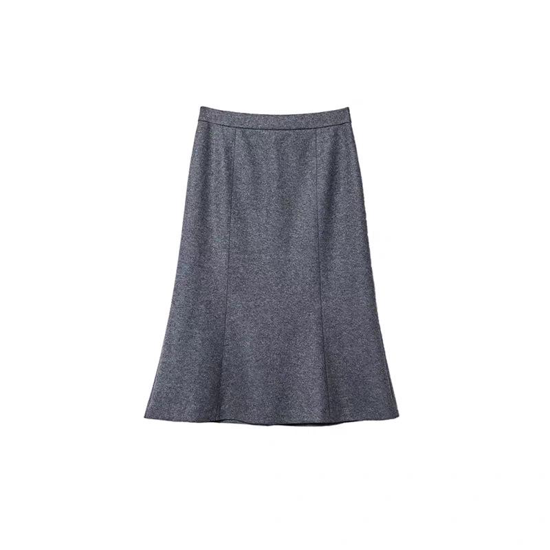 

Premium Gray Australian Wool Knit Mermaid Skirt - 6-Piece Set XL серый