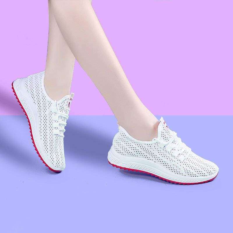BOGO Spring & Autumn Women's Korean Style Versatile White Sneakers with Thick Soles