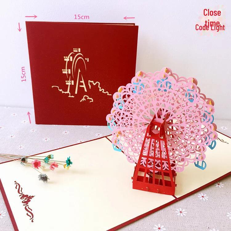INS Style 3D Birthday & Teacher's Day Card: Creative DIY Paper Sculpture Gift for Chinese Valentine's Day