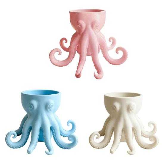 3D Printed Octopus Planter Nautical Octopus Tentacle Flower Pot for Desk Home Decor Ocean Animal Planter for Small Plants
