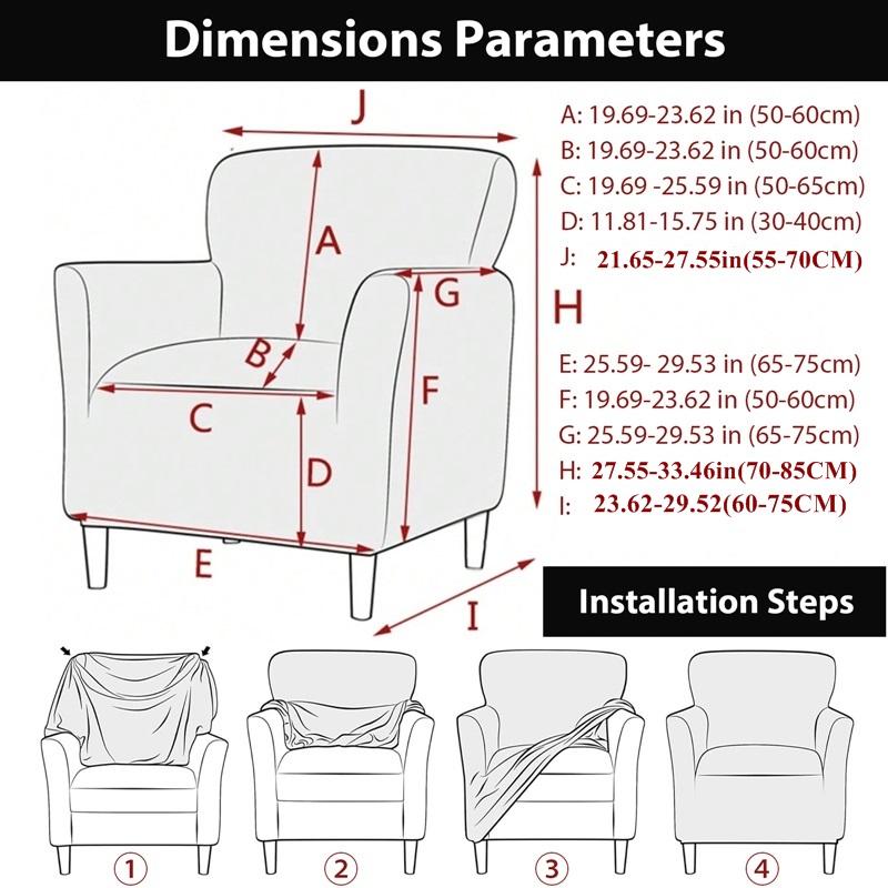 1Pc Club Tub Armchair Cover Stretch Chair Slipcover Stretch Single Sofa Slipcover For El Office Home