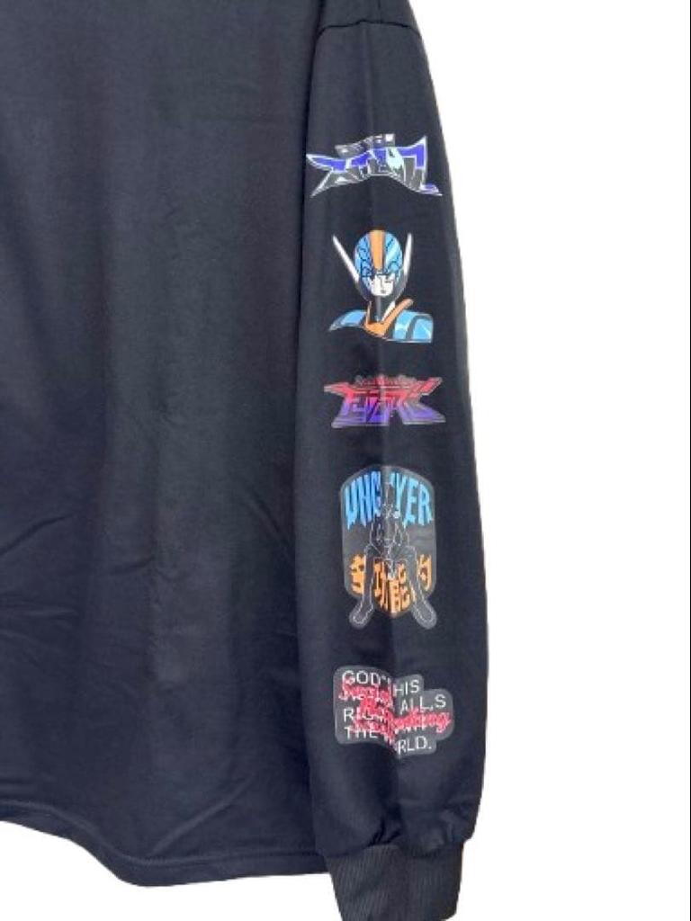 [USED] Anime-style Character Print Long Sleeve Black Medium Long Sleeve T-shirt