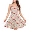 Women's Fashion Casual Sleeveless  Shoulder Strap Flower Flared Dress