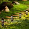 Solar Garden Pathway Lights Waterproof LED Lawn Lamps with Unique Hollow Patterns Sensor for Outdoor Decorative Illumination