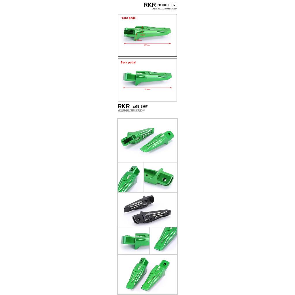 1 Paar Motorrad Vorder- und Hinterradrasten Fußrasten CNC Verlängerer Pedal für KAWASAKI Ninja 400 500 Ninja500 Z400 Z500 ZX25R ZX4RR