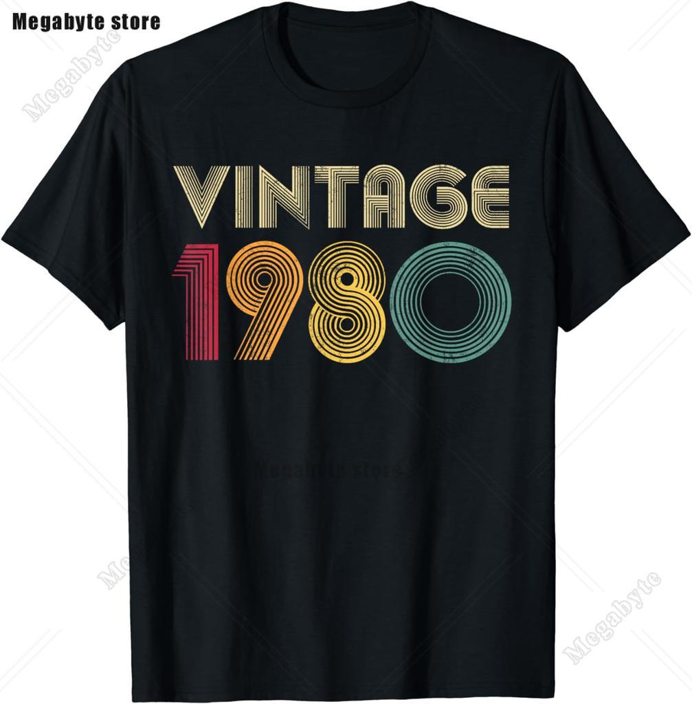 Unisexs Vintage 43th Birthday Gift T Shirts Awesome Since May 1980 Born in May 1980 TShirt Funny Birthday Greeting Party Tops
