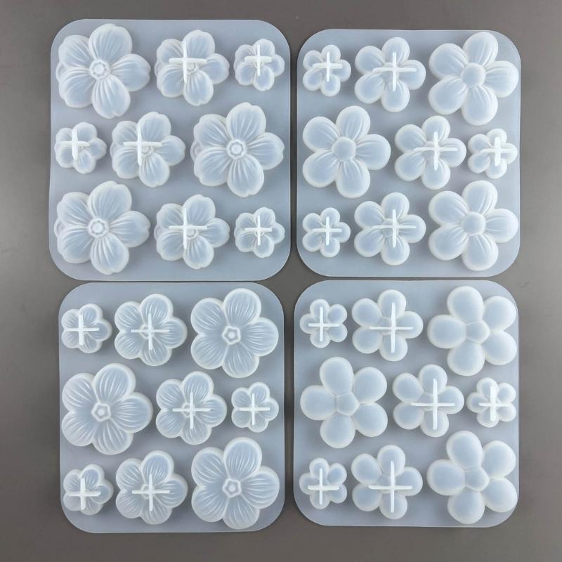 Five Petals Flower Silicone Mold Cherry Flower Epoxy Casting Mold Fragrant Gypsum Resin Mold for Car Pendant Ornament