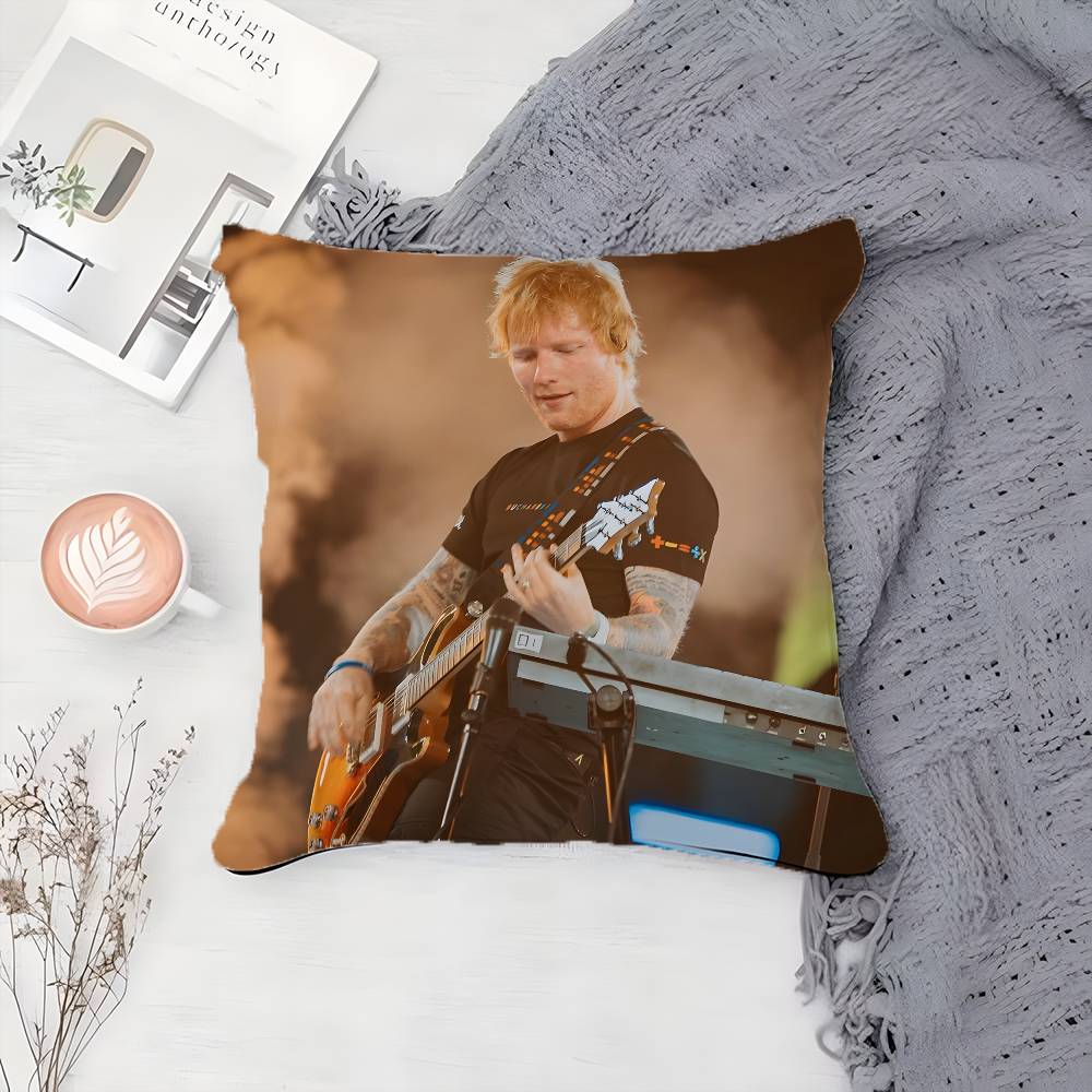 Electronic Music Pop Singer E-Ed Sheeran-MT Pillow Case Printing Pillowcase Living Room Sofa Cushion Cover Bedroom Room Decor