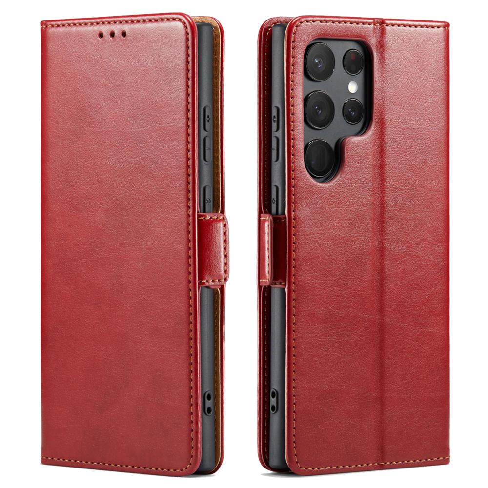 

For Samsung Galaxy S25 Ultra Case Magnetic Closure PU Leather Wallet Stand Cover D
