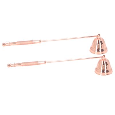 2 Pezzi Spegni Candela con Manico Lungo a Forma di Campana Copertura in Metallo per Fiamma Strumento per Spegnere lo Stoppino