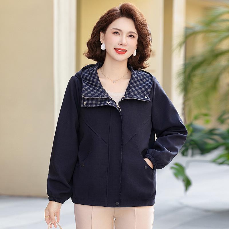 

2026 Spring Plus Size Women s Casual Jacket for Mothers - Loose 50s Middle-Aged & Elderly Cardigan 5XL (for 155-165 kg)