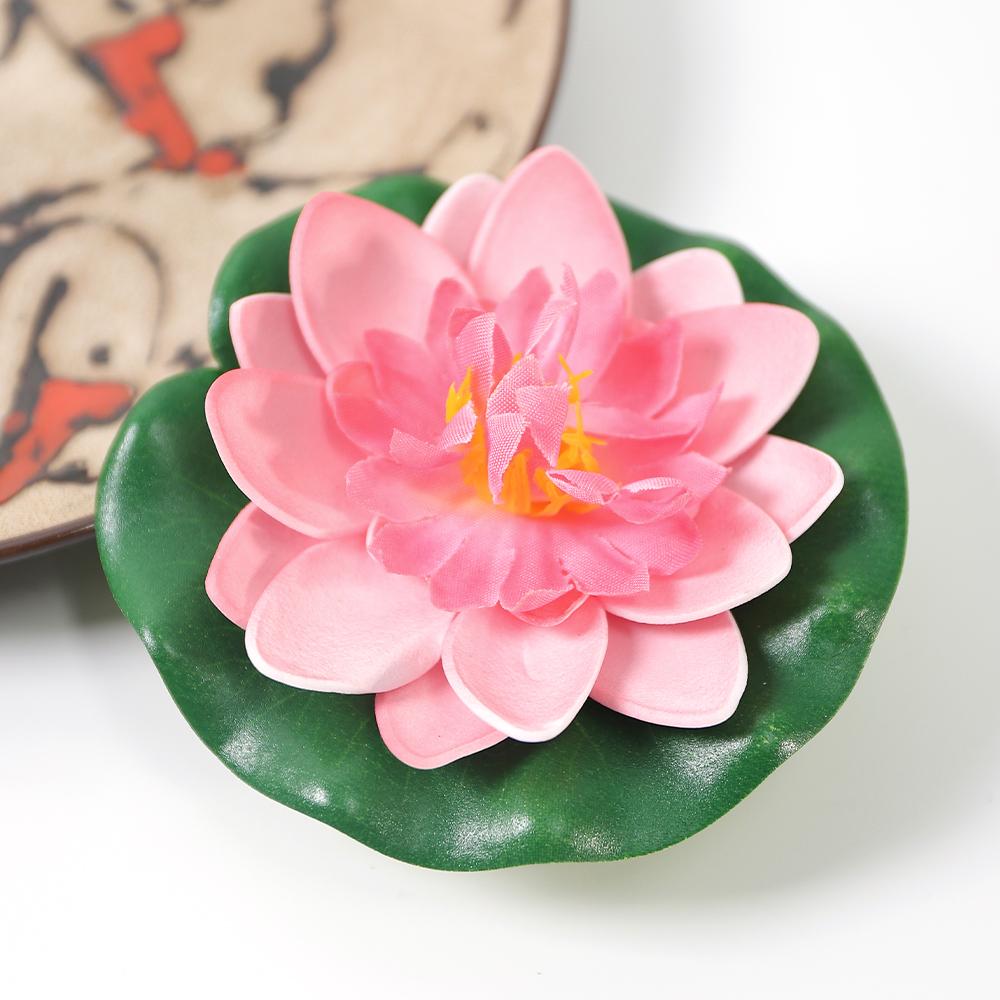 1/5/12Pcs Lotus Artificial Flowers Head Foam Fake Flower for Home Decor Garden Wedding Decoration Outdoor Swimming Pool Ornament