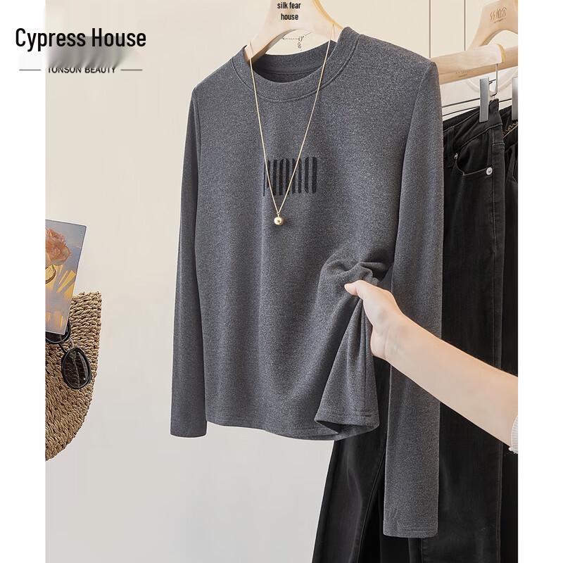 Silbosh Women s Letter Print Slim Fit Long Sleeve Top S