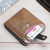 Solid Color Men Short Wallet External Male Wallet Vintage Business Card Bag  Outdoor