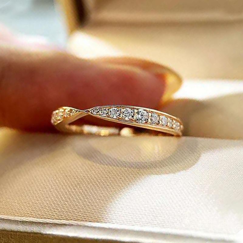 

CAOSHI Dainty Gold Color Proposal Ring Female Wedding Band Zircon with Dazzling Zirconia Graceful Women Engagement Accessories 6