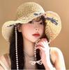 Daisy Raffia Woven Empty Top Hat Children Summer Outdoor Seaside Vacation Sunshade Sun Protection Straw Hat