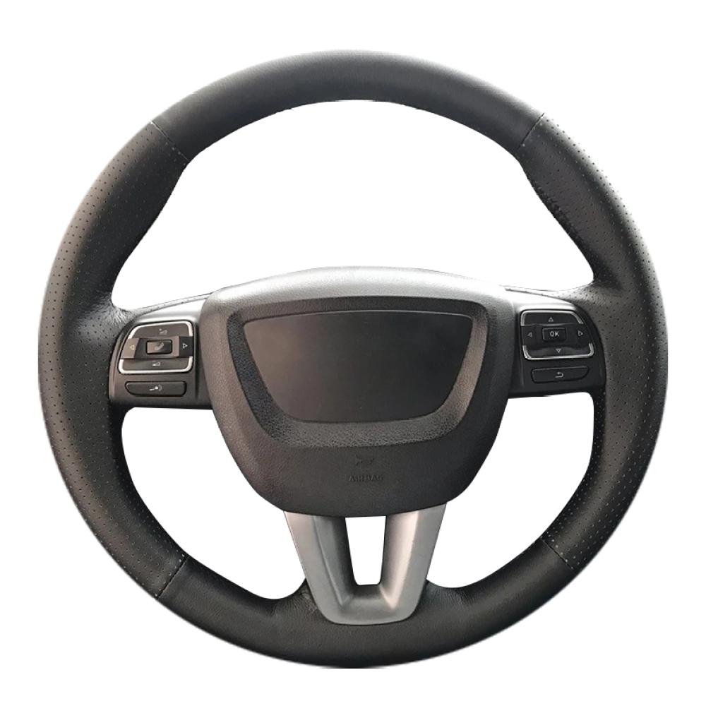 Gzcr6 Customized DIY Car Steering Wheel Cover For Seat Leon Alhambra Toledo 2011 2010 2012 Leather Braid For Steering Wheel