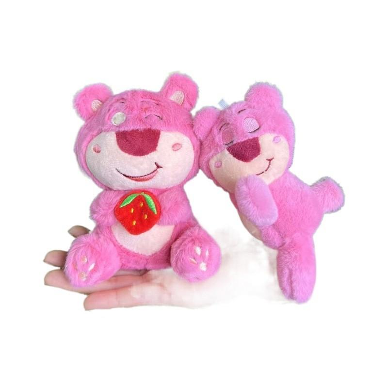 Adorable Pink Strawberry Bear Plush Toy Pendant  Keychains Bags Accessories Girls