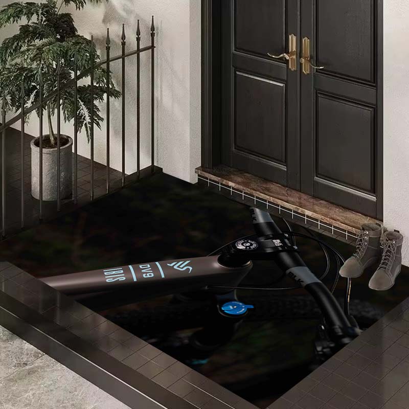 Cool bicycle IBIS logo printed rug, non-slip and absorbent, bedroom mat, home carpet, customizable.