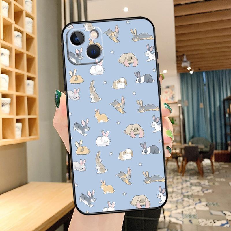 

Bunny Rabbits Phone Case For iPhone 16 17 Pro Max 14 13 12 11 15 Pro Max mini 15 16 Plus 16e 17 Air Cover iPhone 16Pro MAX