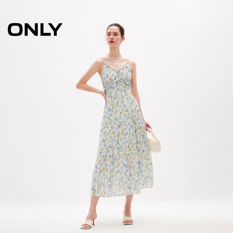 Only 2024 Summer Vacation Print Spaghetti Strap Tiered Dress