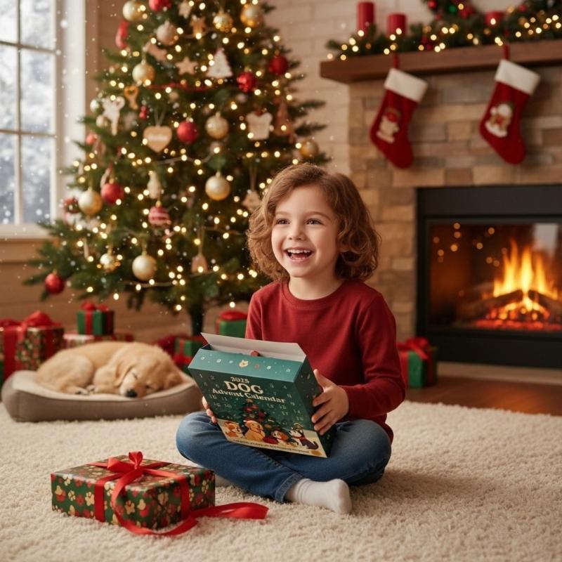 Dog Advent Calendar 24 Days Christmas Countdowns Box 24 Surprise Toy Not Require Assembly Holiday Decoration Gift