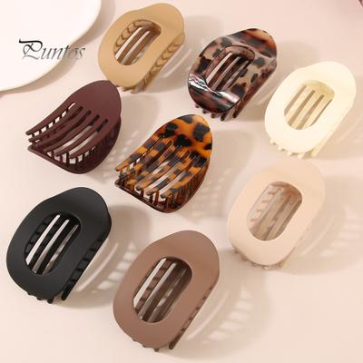 1/6Pcs Flat Hair Clip Set Matte Large Hair Pins French Harmony Curve Hair Barrette Lightweight Resin Hair Accessories