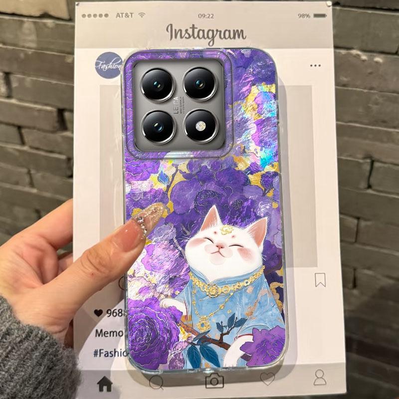 

Luxury Flowers Lucky Cat Cartoon Girls Women Phone Case For Xiaomi 14T 13T Pro 14Tpro 13Tpro 11 Lite 5G NE Bumper Fundas Cover Xiaomi 14T