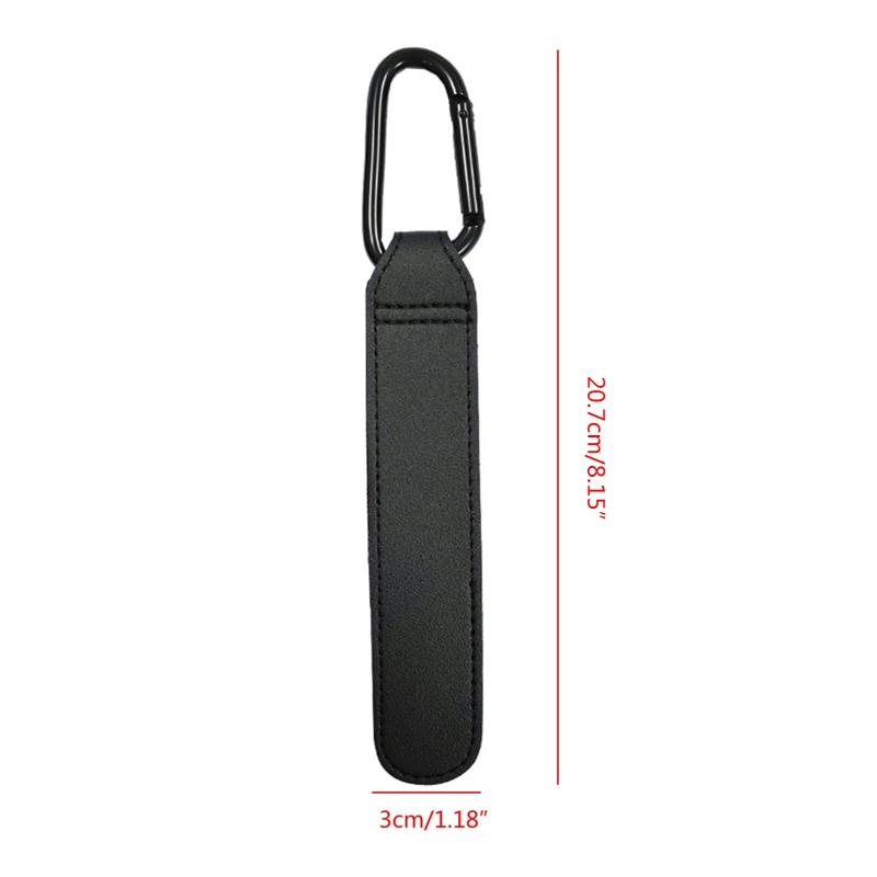 Convenient Baby Stroller Hooks Clips Stroller Accessories Aluminum Alloy Carabiner for Hanging Diaper Bags PU Leather