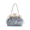 Trendy Beaded Pearl Chain Handbag: Women's Clip-On Crossbody Evening Bag