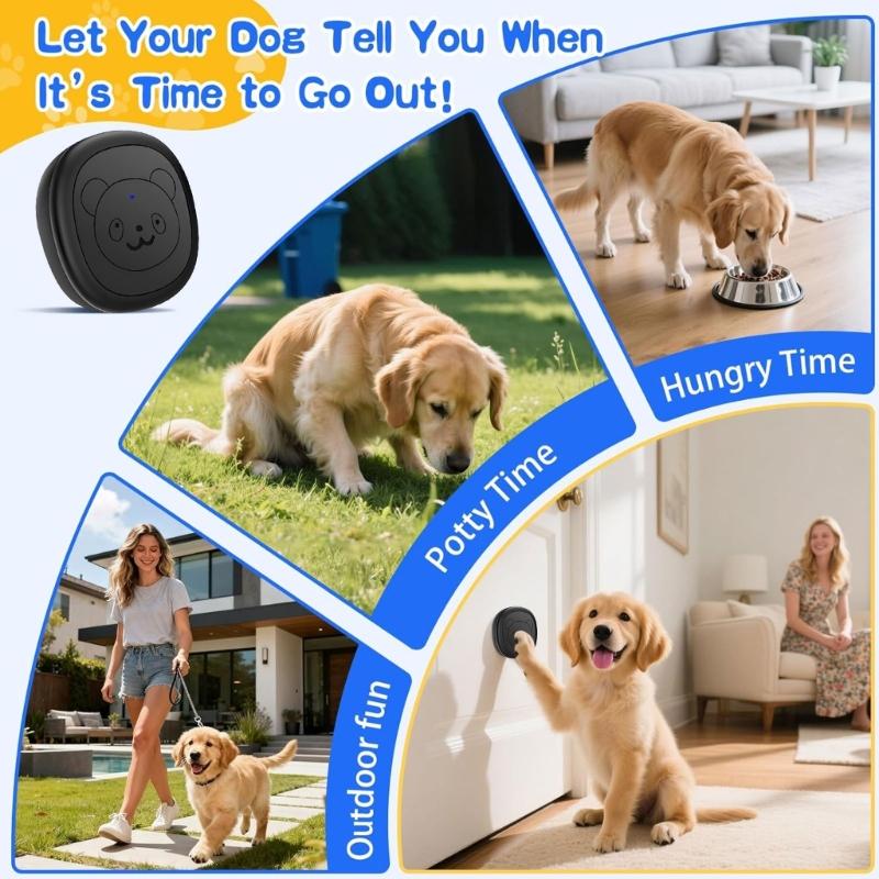 Wireless Pet Entry Notification System With 55 Song Selections Simple Attachment For Dogs Prevents Your Door From Damage