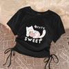 T-shirt tinta unita per bambina, top a maniche corte per bambini, magliette estive per bambini, camicetta per adolescenti, completini per neonati, abbigliamento