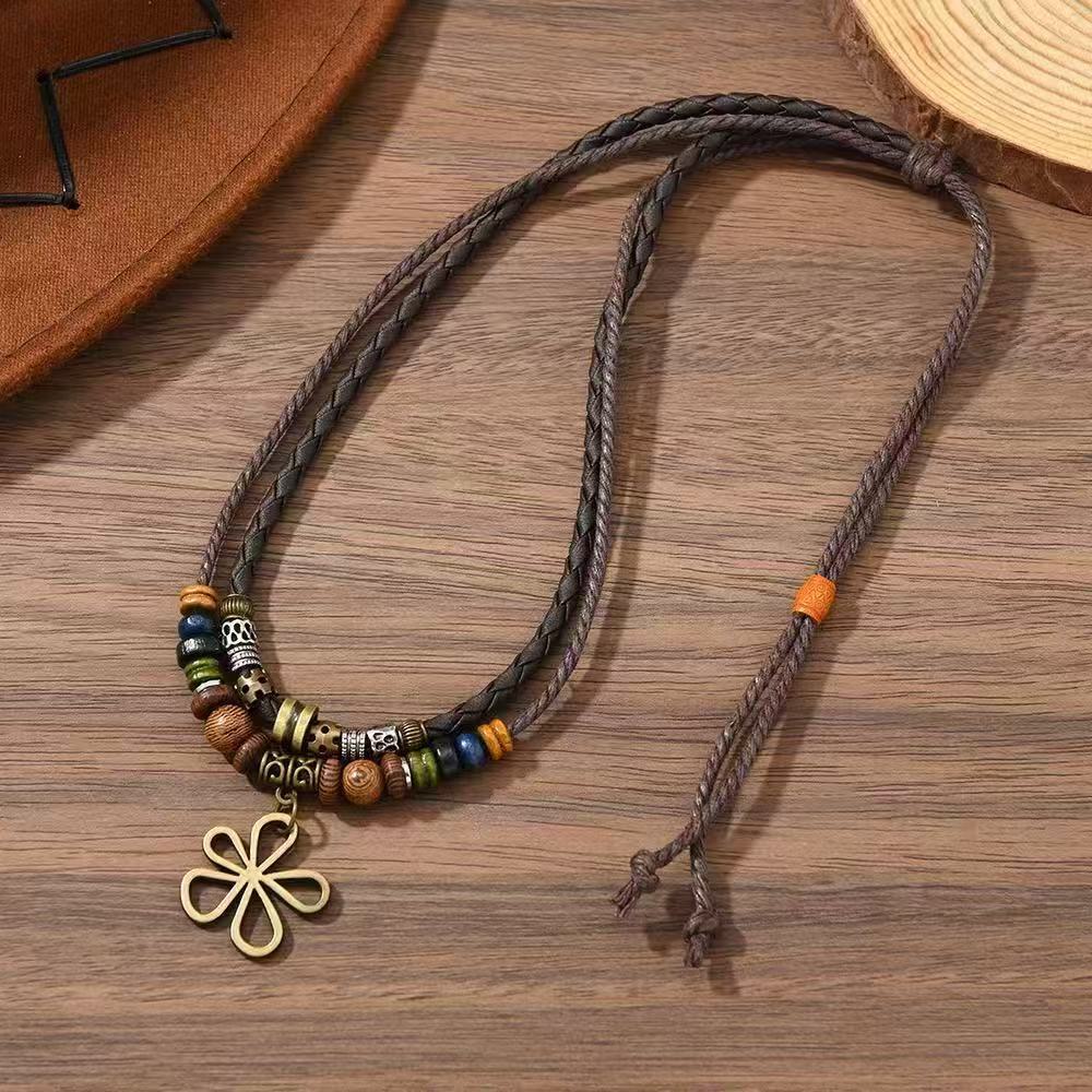 New Beaded Necklace Fashion Trend Men's Necklace Multi-layer Jewelry Necklace